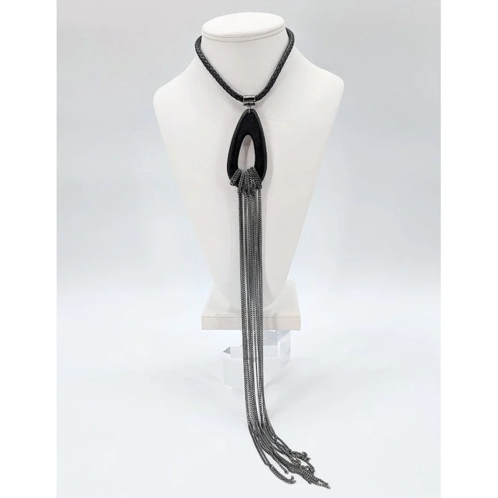 Free People Cowboys Don't Cry Body Necklace Tassel Leather Festival